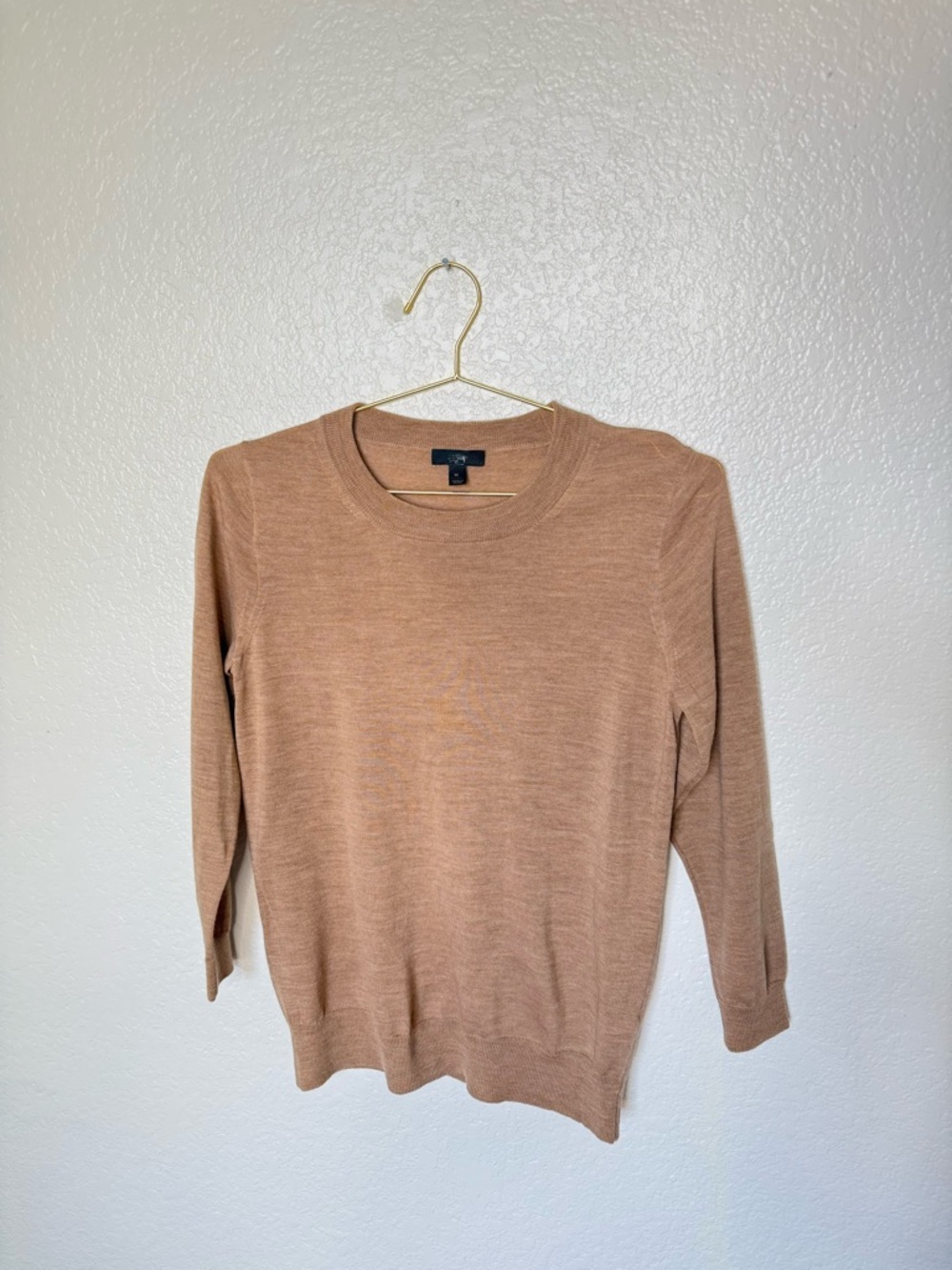 J. Crew Crewneck Cashmere Sweater in Camel